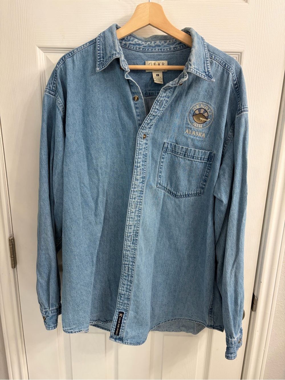 Gear For Sports Vintage Light Blue Denim Button-Down Shirt